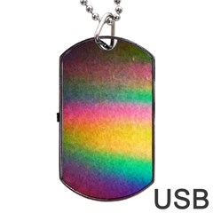 Rainbow Streaks Dog Tag Usb Flash (two Sides) by okhismakingart