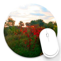 Red Weeds Round Mousepads by okhismakingart