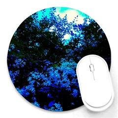 Cascade Of Flowers Round Mousepads by okhismakingart