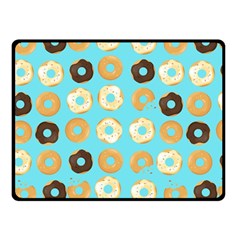 Donuts Pattern With Bites Bright Pastel Blue And Brown Fleece Blanket (small) by genx