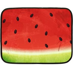 Juicy Paint Texture Watermelon Red And Green Watercolor Double Sided Fleece Blanket (mini)  by genx