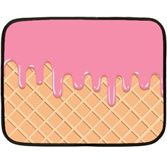 Ice Cream Pink Melting Background With Beige Cone Double Sided Fleece Blanket (mini)  by genx