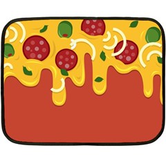 Pizza Topping Funny Modern Yellow Melting Cheese And Pepperonis Double Sided Fleece Blanket (mini)  by genx