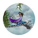 Cute Fairy Dancing On A Piano Ornament (Round) Front