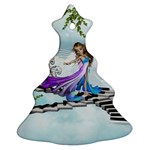 Cute Fairy Dancing On A Piano Christmas Tree Ornament (Two Sides) Front