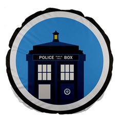 Doctor Who Tardis Large 18  Premium Flano Round Cushions by Sudhe