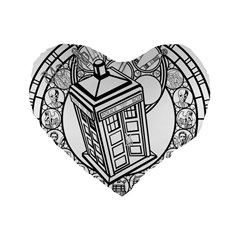 Bad Wolf Tardis Art Drawing Doctor Who Standard 16  Premium Heart Shape Cushions by Sudhe