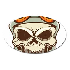 Motorcycle Helmet Skull Clip Art Cranial Skeleton Oval Magnet by Sudhe