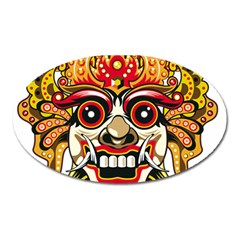 Bali Barong Mask Euclidean Vector Chiefs Face Oval Magnet by Sudhe