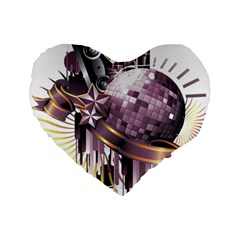 Nightclub Disco Ball Dj Dance Speaker Standard 16  Premium Heart Shape Cushions by Sudhe