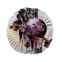 Nightclub Disco Ball Dj Dance Speaker Standard 15  Premium Flano Round Cushions by Sudhe