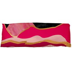 Pink And Black Abstract Mountain Landscape Body Pillow Case (dakimakura) by charliecreates