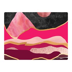 Pink And Black Abstract Mountain Landscape Double Sided Flano Blanket (mini)  by charliecreates