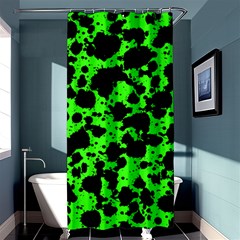 Black And Green Leopard Style Paint Splash Funny Pattern Shower Curtain 36  X 72  (stall)  by yoursparklingshop