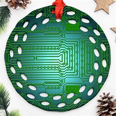 Board Conductors Circuits Ornament (round Filigree) by HermanTelo