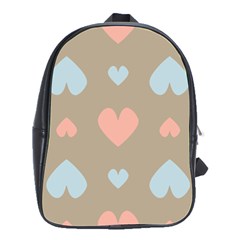 Hearts Heart Love Romantic Brown School Bag (large) by HermanTelo