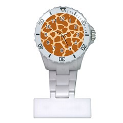 Giraffe Skin Pattern Plastic Nurses Watch by HermanTelo