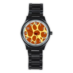 Seamless Tile Skin Background Stainless Steel Round Watch by HermanTelo