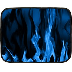 Smoke Flame Abstract Blue Double Sided Fleece Blanket (mini)  by HermanTelo