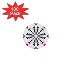 Star Illusion Mandala 1  Mini Buttons (100 Pack)  by HermanTelo