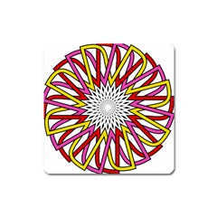 Sun Abstract Mandala Square Magnet by HermanTelo