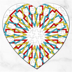 Wheel Complex Symbol Mandala Jigsaw Puzzle (heart) by HermanTelo