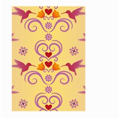 Pattern Bird Flower Large Garden Flag (two Sides) by HermanTelo