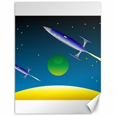 Rocket Spaceship Space Canvas 12  X 16  by HermanTelo