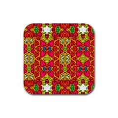 Abstract Background Pattern Doodle Rubber Square Coaster (4 Pack)  by Pakrebo