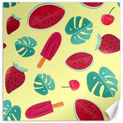 Watermelon Leaves Strawberry Canvas 12  X 12  by Pakrebo