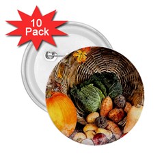 Pumpkin Vegetables Autumn 2 25  Buttons (10 Pack)  by Pakrebo