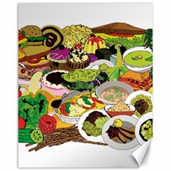 Eat Food Background Art Color Canvas 16  X 20  by Pakrebo