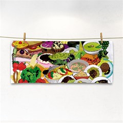 Eat Food Background Art Color Hand Towel by Pakrebo