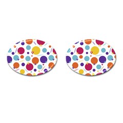 Background Polka Dot Cufflinks (oval) by HermanTelo