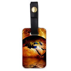 Earth Globe Water Fire Flame Luggage Tag (one Side) by HermanTelo