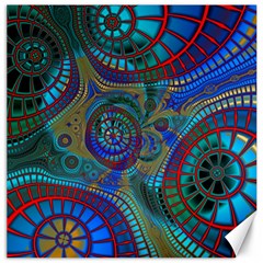 Fractal Abstract Line Wave Canvas 16  X 16  by HermanTelo