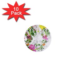 Flowers Floral 1  Mini Buttons (10 Pack)  by HermanTelo