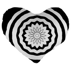 Mandala Large 19  Premium Heart Shape Cushions by HermanTelo