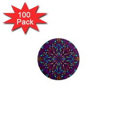 Kaleidoscope Triangle Curved 1  Mini Magnets (100 Pack)  by HermanTelo