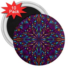 Kaleidoscope Triangle Curved 3  Magnets (10 Pack)  by HermanTelo