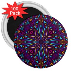 Kaleidoscope Triangle Curved 3  Magnets (100 Pack) by HermanTelo