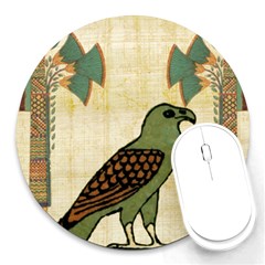 Egyptian Paper Papyrus Bird Round Mousepads by Sapixe