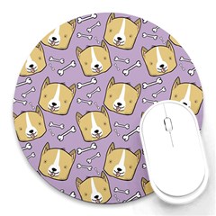 Corgi Pattern Round Mousepads by Sapixe