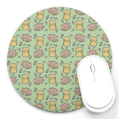 Hamster Pattern Round Mousepads by Sapixe