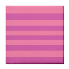 Pink Stripes Striped Design Pattern Tile Coasters by Sapixe