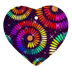 Abstract Background Spiral Colorful Heart Ornament (two Sides) by Bajindul