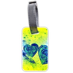 Heart Emotions Love Blue Luggage Tag (two Sides) by Bajindul