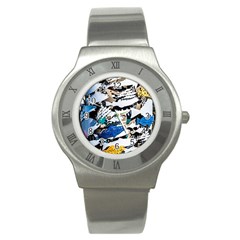 Art Fish Salmon Sydney Metal Stainless Steel Watch by Pakrebo