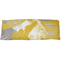 Ochre Yellow And Grey Abstract Body Pillow Case (dakimakura) by charliecreates