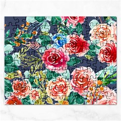 Watercolour Floral  Rectangular Jigsaw Puzzl by charliecreates